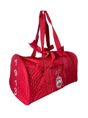 ΔΣΘ Quilted Duffle Bag ( Red Handles )