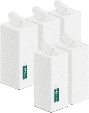 100% Cotton Shop Towels White Reusable Cleaning Rags – (Pack of 150) Size 14x14 Inches – Absorbent Shop Rags and Multipurpose Cleaning Towels for Automobiles, Industries, Garage and Homes
