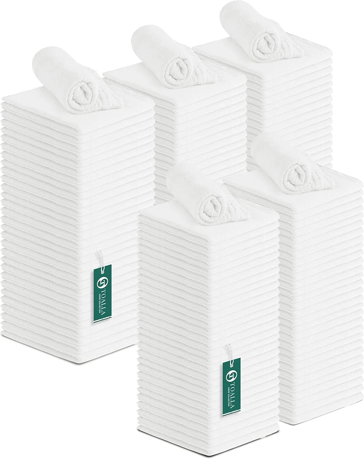 100% Cotton Shop Towels White Reusable Cleaning Rags – (Pack of 150) Size 14x14 Inches – Absorbent Shop Rags and Multipurpose Cleaning Towels for Automobiles, Industries, Garage and Homes
