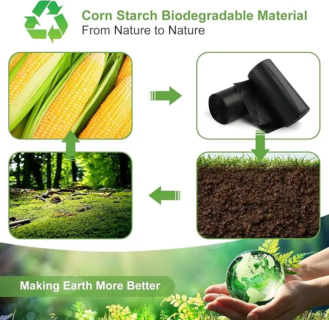 100 Portable Toilet Bags, Drawstring Biodegradable Camping Potty Bags 8 Gallon Waste Bags for 5-8 Gallon Bucket Toilet Adults Outdoor Camping Car