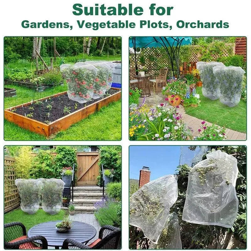 10/50X Fruit & Vegetable Protection Mesh Bags Insect-Proof
