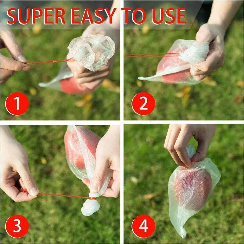 10/50X Fruit & Vegetable Protection Mesh Bags Insect-Proof