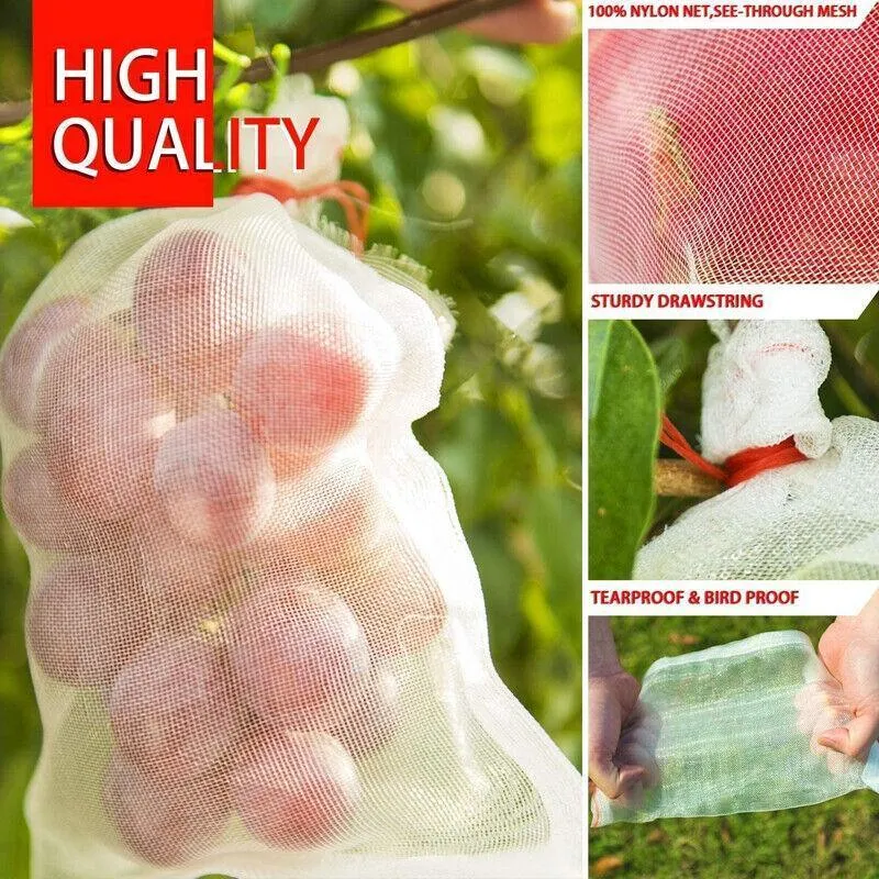 10/50X Fruit & Vegetable Protection Mesh Bags Insect-Proof