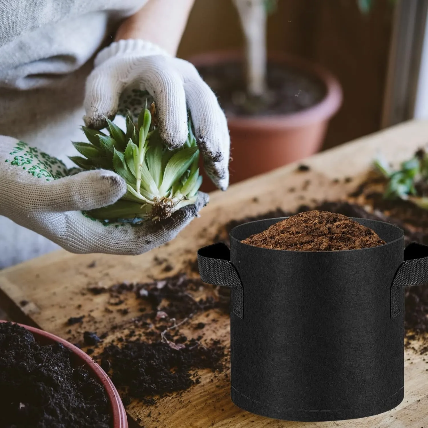 12 Pack Lily Plant Pots for Pond, 1 Gallon Aquatic Pond Planter with Handles Water Garden Reusable Fabric Plant Pots for Aquatic Plants, Flower Fruits Growing (12, 1 Gallon)