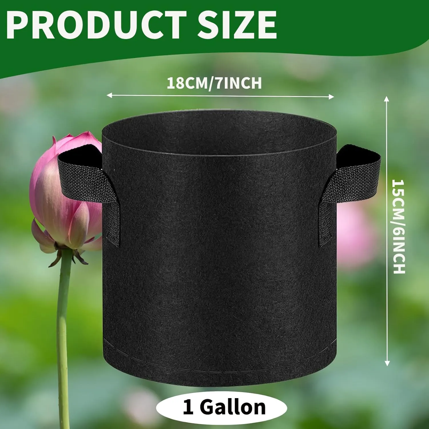 12 Pack Lily Plant Pots for Pond, 1 Gallon Aquatic Pond Planter with Handles Water Garden Reusable Fabric Plant Pots for Aquatic Plants, Flower Fruits Growing (12, 1 Gallon)