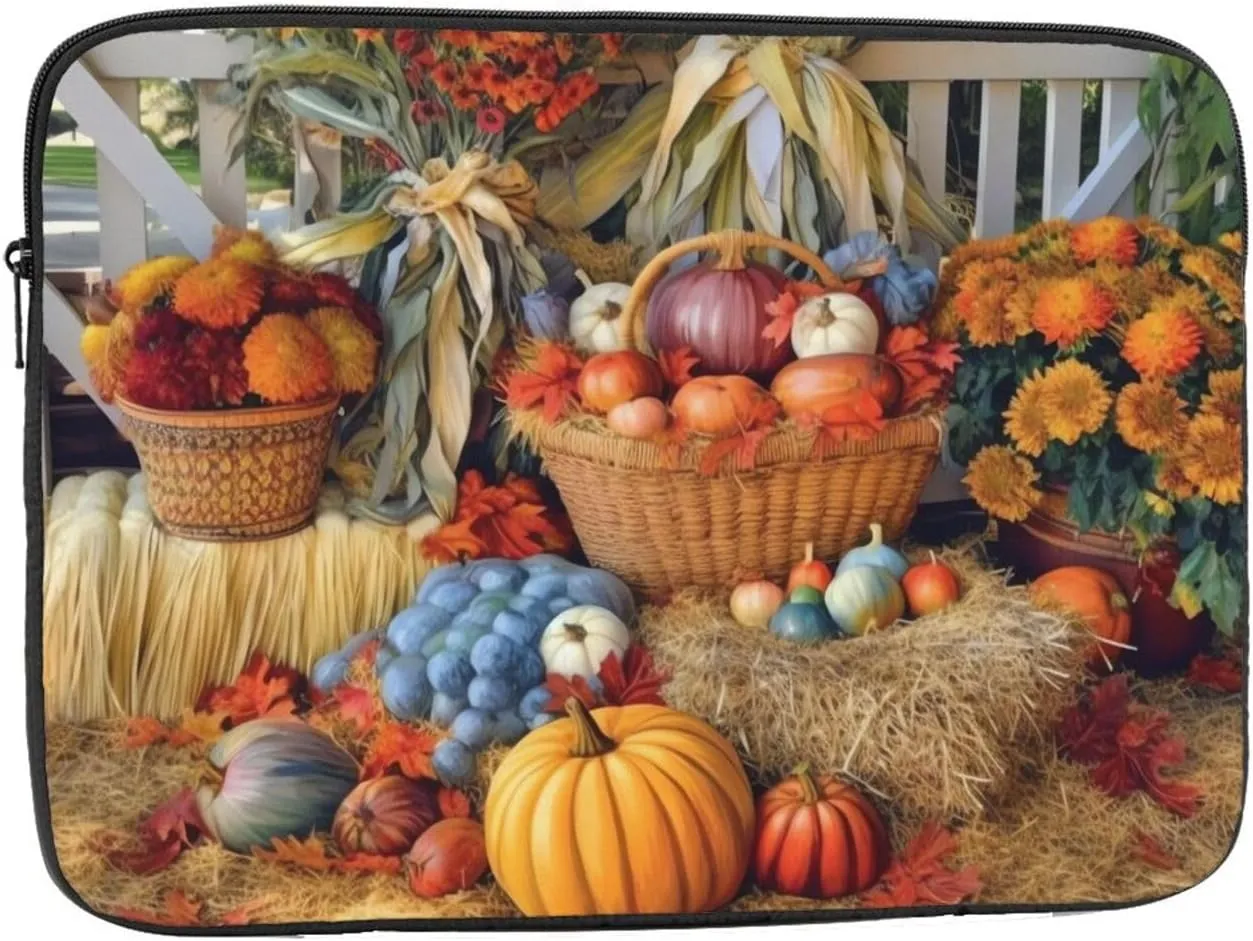 13 Inch Laptop Sleeve Bag Waterproof Shockproof Laptop Case Bag Autumn Harvest Thanksgiving Computer Skin Bags Lightweight Tablet Carrying Case