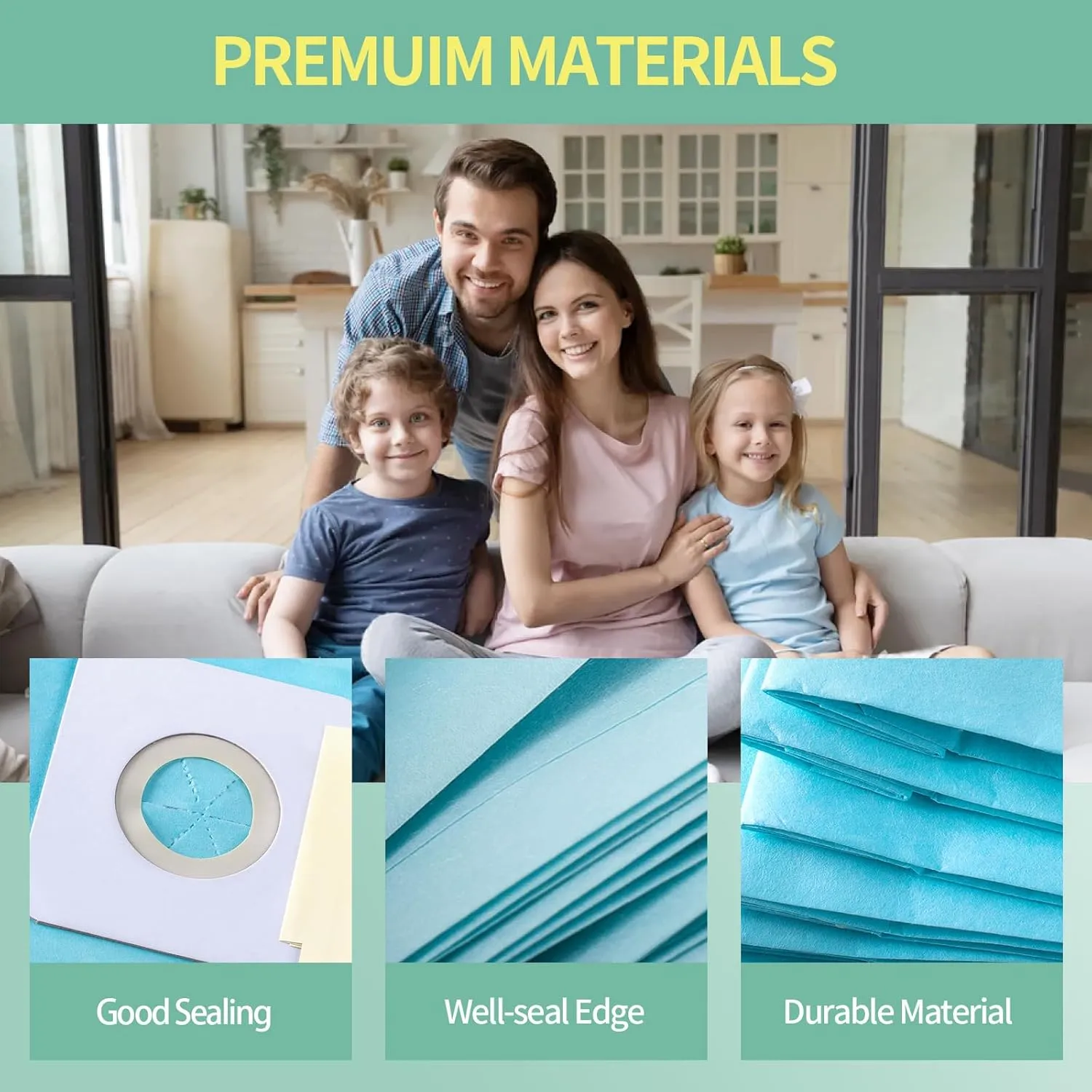 15 Pack Replacement Type A Vacuum Bags Compatible with Riccar Upright Vacuums 2000 4000 R100 R200 R300 R300C R500 R600 R700 R800 R800C 5000 6000 Series