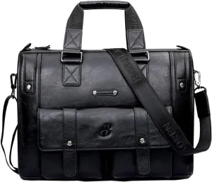 17 inch men Business bag Travel Briefcase Laptop Messenger Bags Vintage pu leather Shoulder bag