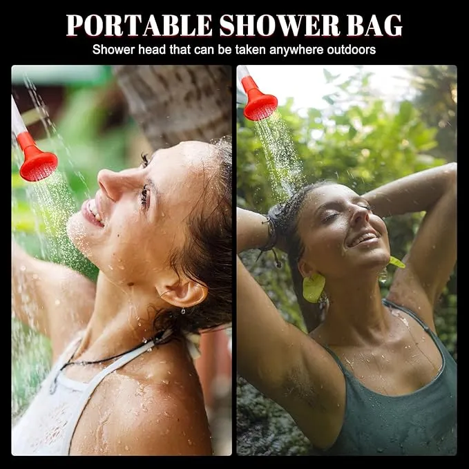 2 Pack Solar Shower Bag for Camp, 5 Gallons/20L Portable Camping Shower Bag with Removable Hose and On-Off Switchable Shower Head for Camping Beach Swimming Outdoor Traveling