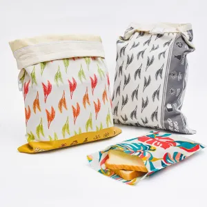 2 PCS Bread Bag - Reusable Beeswax Bread Bags,with Beeswax Lining,with Sealed Zipper Lining,Double Locking,Keep Food Fresh - Freezer Storage Bags for Baking enthusiasts Lovers