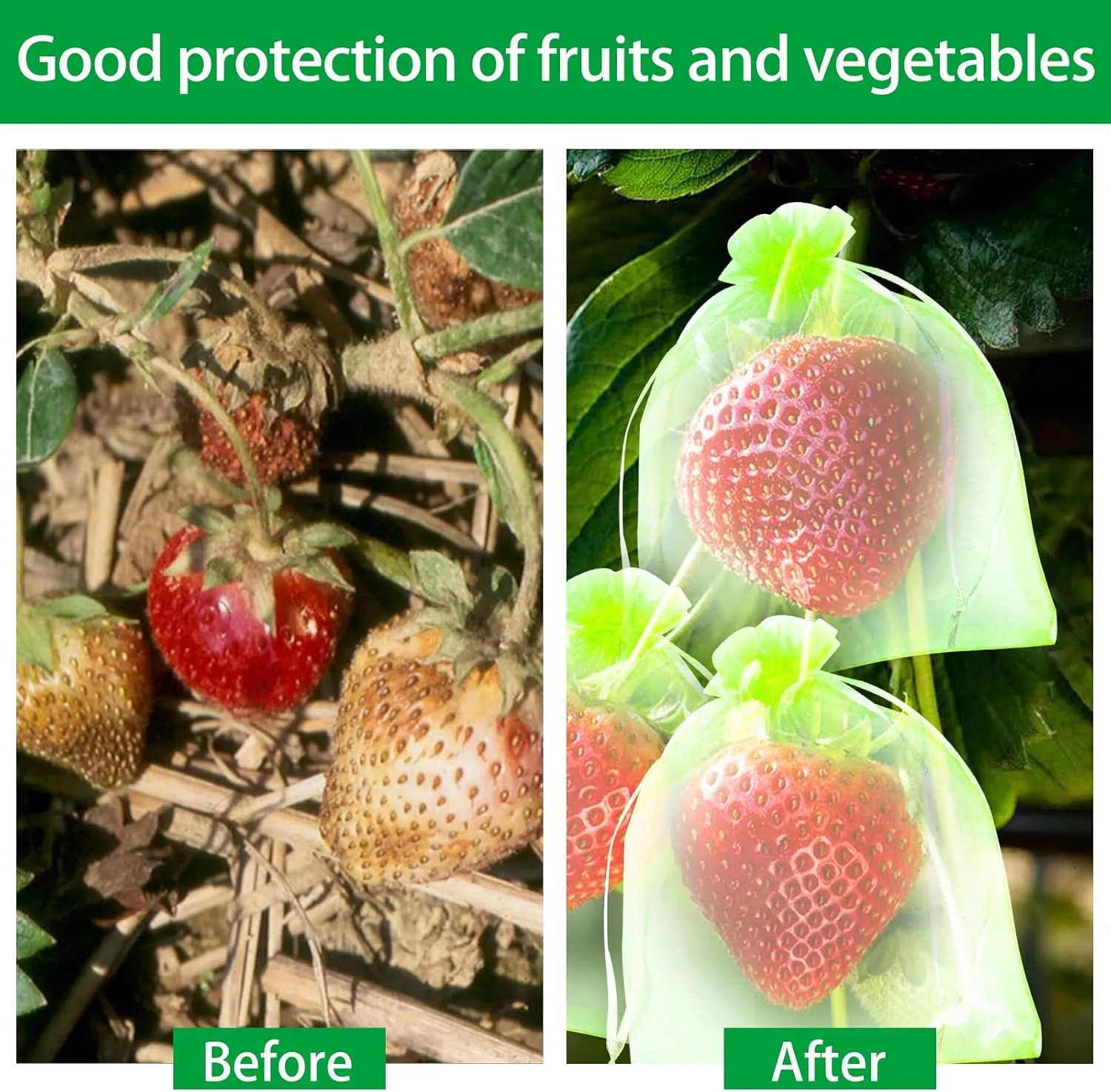 200 Pcs Fruit Protection Bags Fruit Netting Bags with Drawstring Fruit Bags for Fruit Fruit Protect Bags Vegetable Fruit Net Fruit Cover Mesh Bag for Protecting Fruits(Fruit Green,8 x 12 Inch)