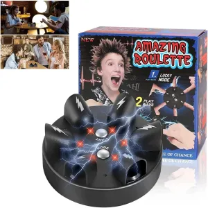 2025 Shock Roulette Party Game -【New Version】Electric Finger Lie Detector, Interesting Polygraph Party Game Toy, Finger Shock Game for Family Party, Decompression Funny Toy for 2-6 Palyers (1 PC)