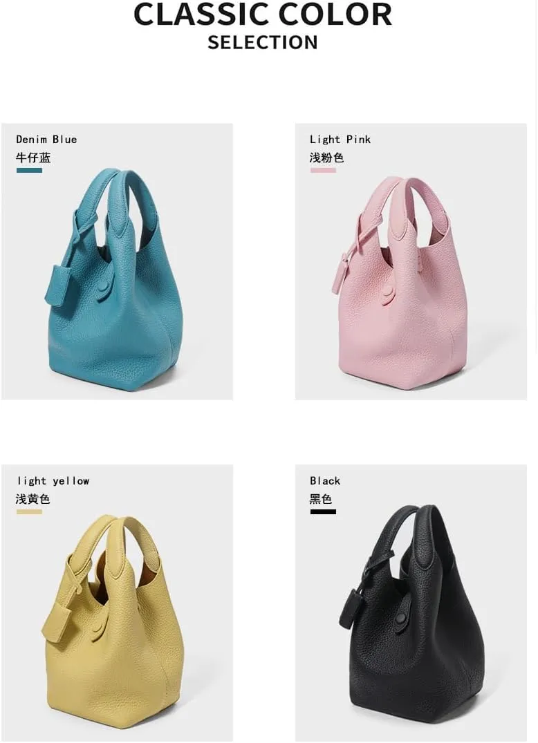 2025 Women's Niche Design, Top Leather Vegetable Basket, Women's Handheld Bucket Bag, Crossbody Bag