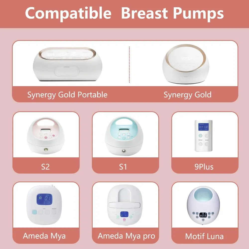 20mm Pump Parts Compatible with Spectra S1/S2/9 Plus,Spectra Replacement Pump Parts,Full Set Replace Include 20mm Flange, Duckbill Valve, Backflow Protector, Tubing and Bottle