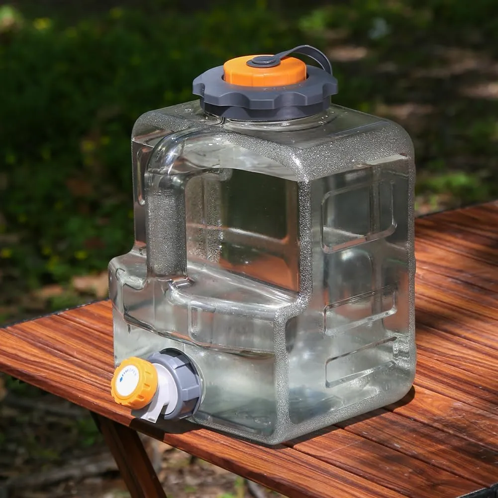 2.1/3.2/4 Gallon Water Jug Portable Water Container BPA Free Camping Water Storage Tank with Spigot, Leakage Thickened Water Bucket, Electric Water Pump Can Be Installed