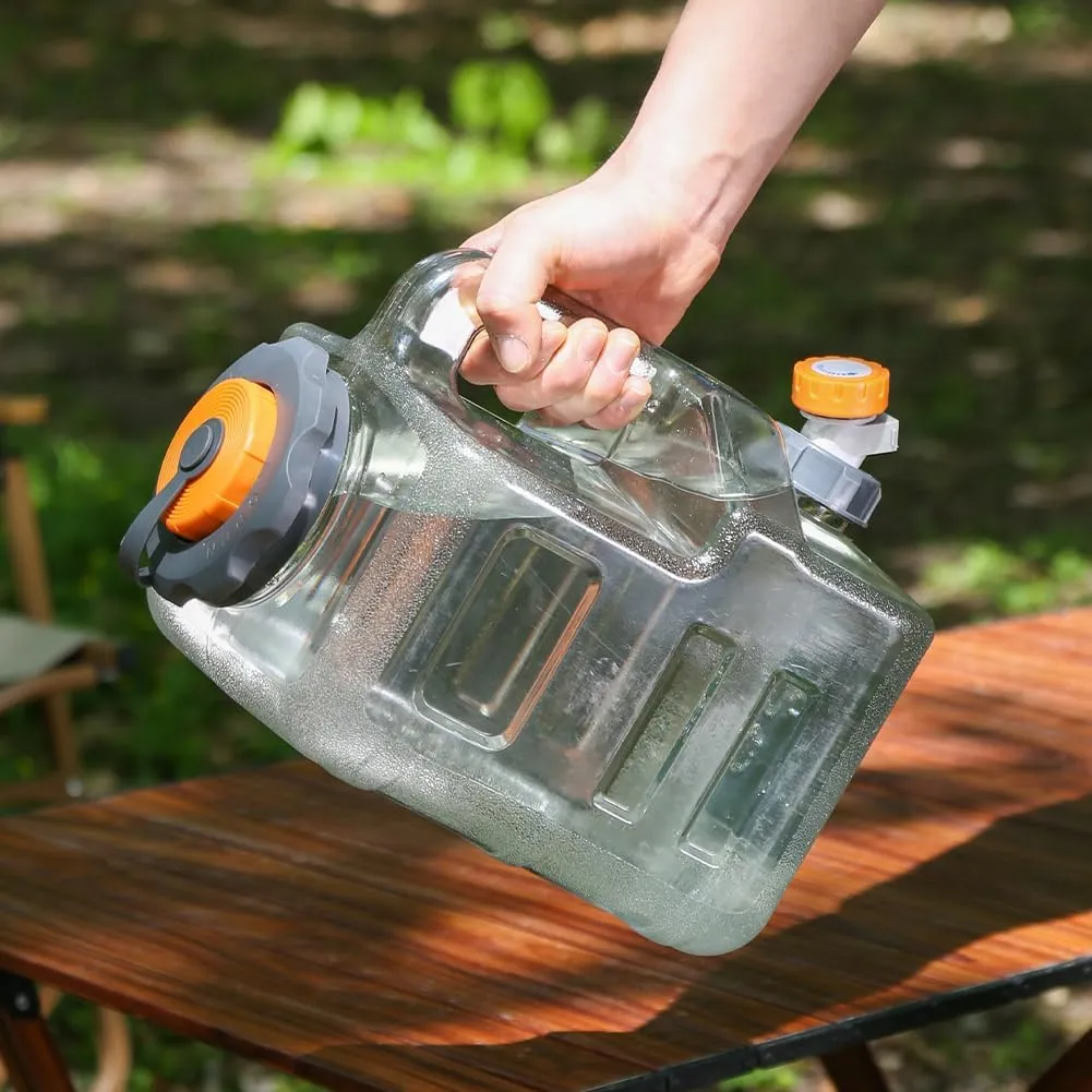 2.1/3.2/4 Gallon Water Jug Portable Water Container BPA Free Camping Water Storage Tank with Spigot, Leakage Thickened Water Bucket, Electric Water Pump Can Be Installed