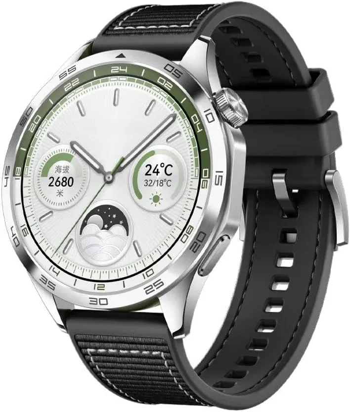22mm Composite Silicone Strap For Huawei Watch GT4 46mm Nylon Braided Bracelet Band For Huawei Watch 4/3/GT4-3-2 Pro Belt