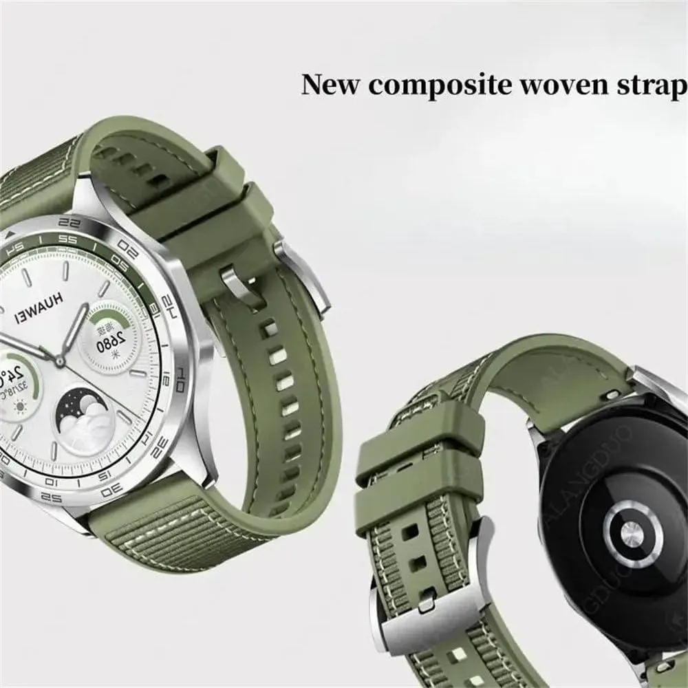22mm Composite Silicone Strap For Huawei Watch GT4 46mm Nylon Braided Bracelet Band For Huawei Watch 4/3/GT4-3-2 Pro Belt