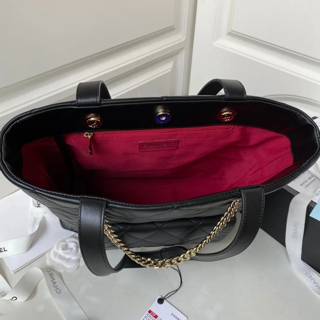 23P Calfskin CHANEL Hobo Gold Black Special edition Hardware Customer-friendly Shopping