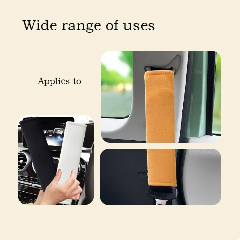 2PCS Auto Seatbelt Cover for Dodge Caliber Journey Challenger Dorango 2008-2024, Seatbelt Shoulder Pad, Vehicle Seat Belt Pads, Seatbelt Protector,White-Fluff