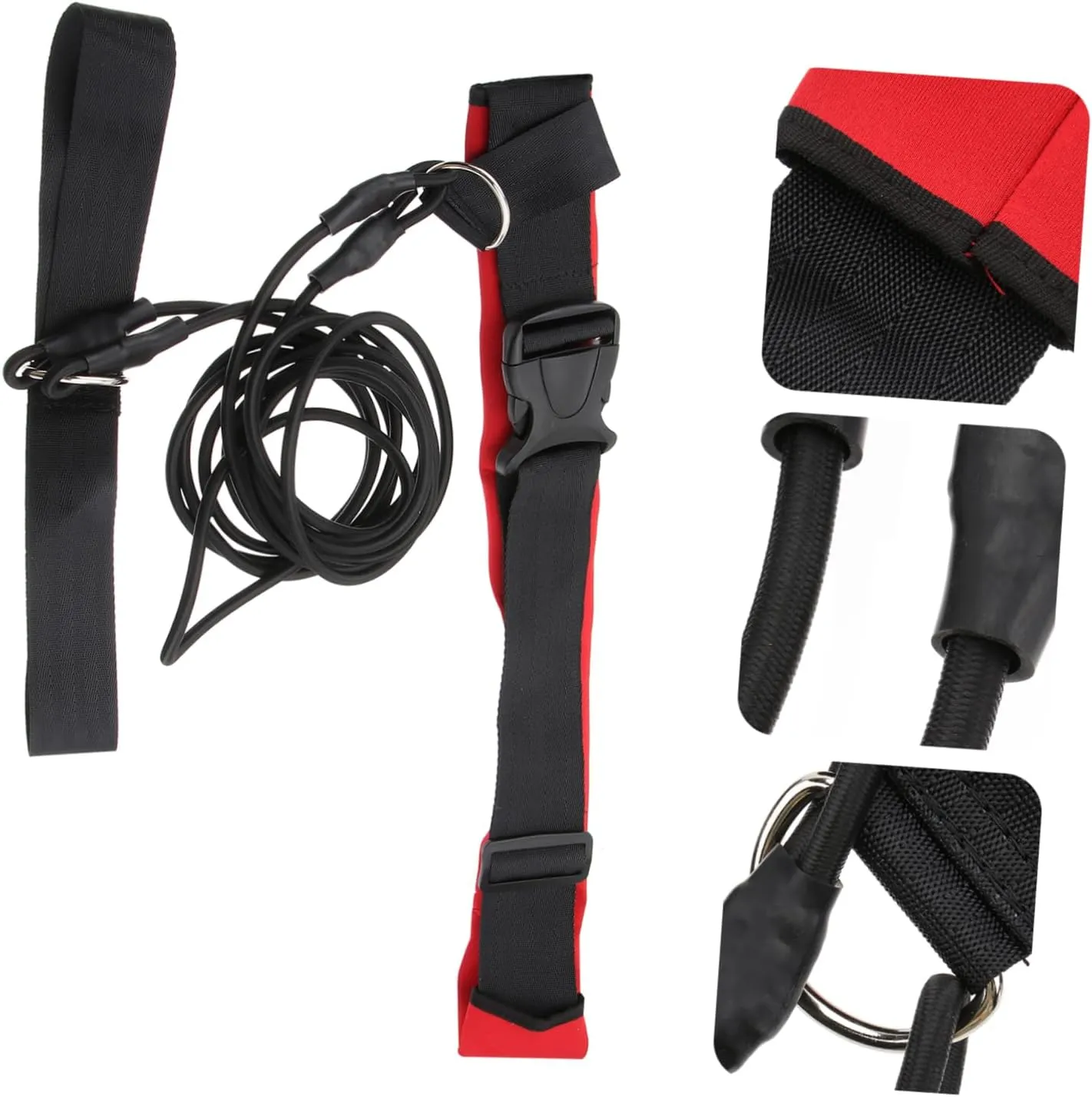 2pcs Elastic Rope Swim Resistance Equipment Swimming Bungee Cord Set Swimming Pool Training Belt Resistance Leash Swim Training Belt Aldult Red Belt Swimming Belts
