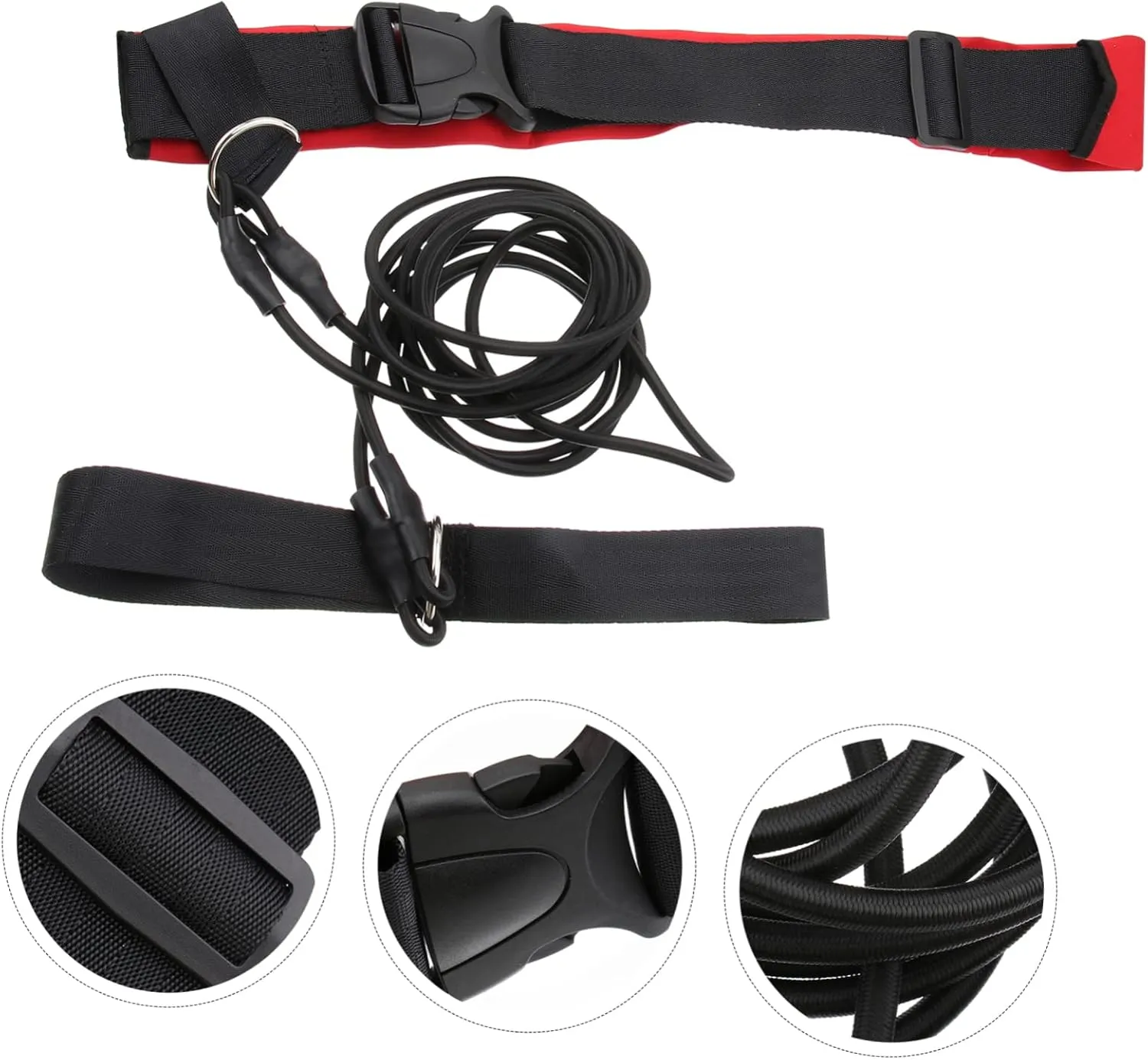 2pcs Elastic Rope Swim Resistance Equipment Swimming Bungee Cord Set Swimming Pool Training Belt Resistance Leash Swim Training Belt Aldult Red Belt Swimming Belts