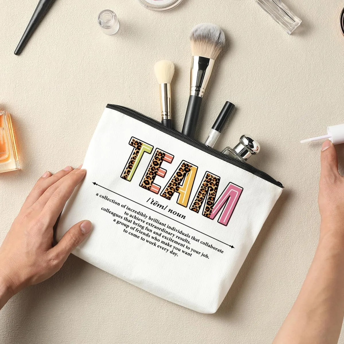 3 PCS Team Gifts for Employees Makeup Bag Team Appreciation Gifts for Employees Coworker Employee Gifts for Women Females Colleagues Staff Retirement Christmas Cosmetic Bag Travel Toiletry Bag