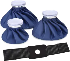 4-Pack 3-Sizes Ice Pack for Injuries Reusable,Ice Bags Hot Water Bag for Hot & Cold Therapy and Pain Relief with Cover,No-Leak Elastic Breathable Ice Bag(6"/9"/11")