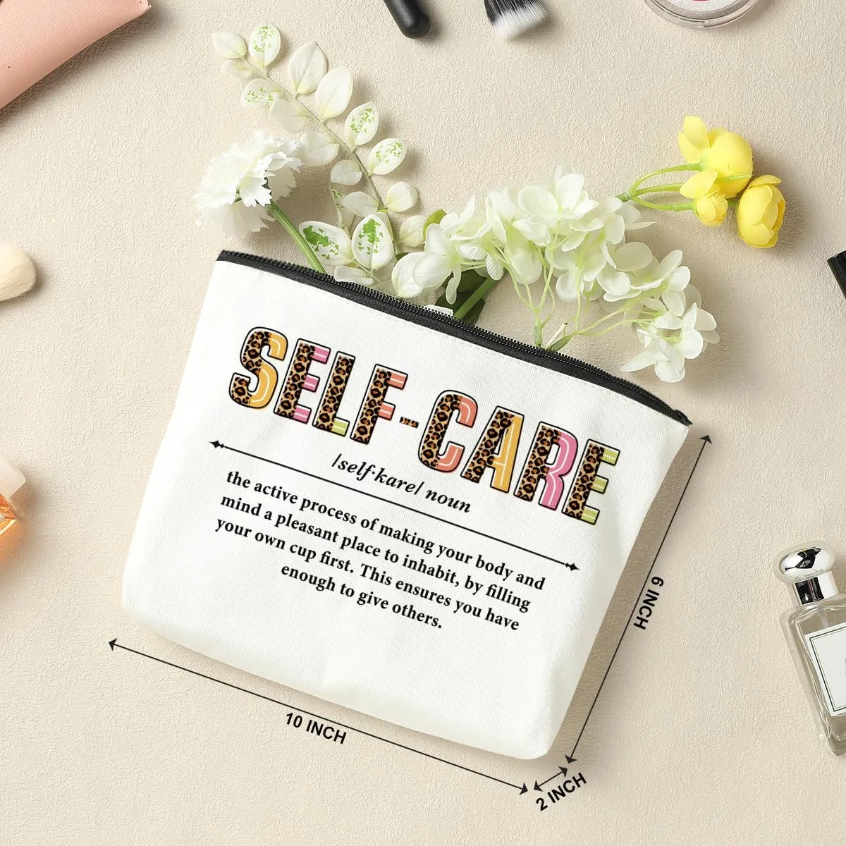 5 PCS Self Care Gifts Inspirational Gifts for Women Positive Affirmations Makeup Bag Motivational Gifts Encouragement Gifts for Women Female Sister Friend Christmas Cosmetic Bag Travel Toiletry Bag