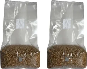 5lb Organic Sterile Mushroom Grain Spawn | Injector Port Grow Bags, Hydrated, Ready to Inoculate (Pack of 2) | Made in USA