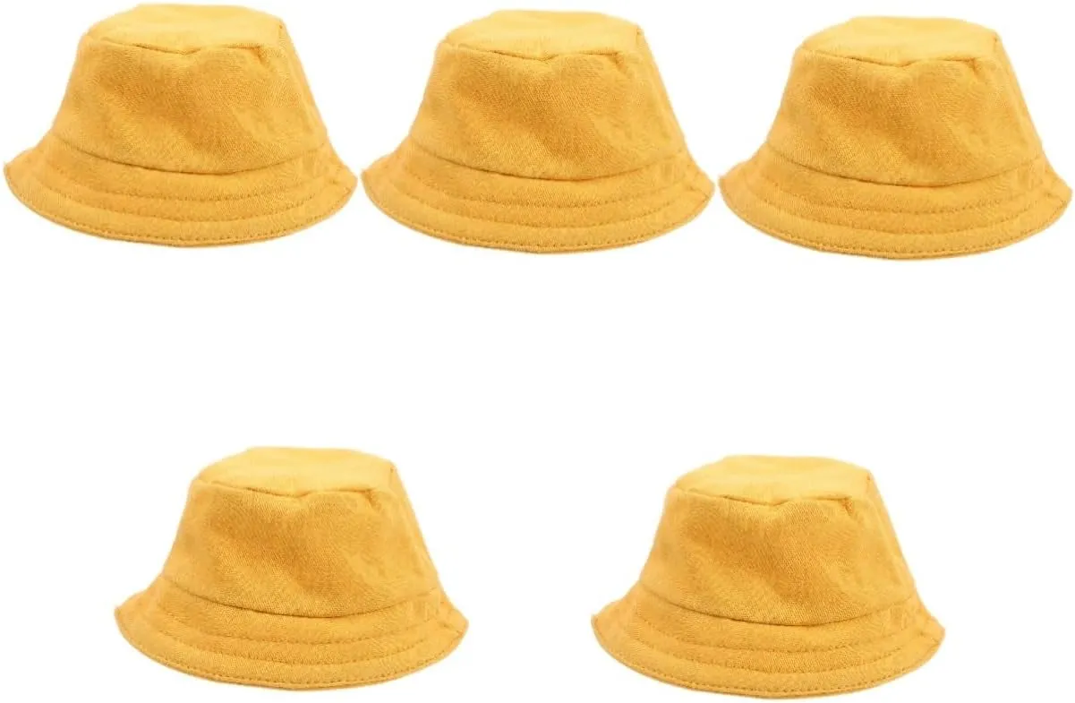 5pcs Polyester Material Design Compact Size Dress up Cap Dollhouse Miniatures Hat
