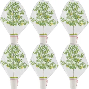 6 Pcs Garden Plant Fruits 3.4 x 2.3 Ft Netting Insect Bird Barrier Mesh Protection Netting Covers Bags with Drawstring Fruit Tree Flower Vegetables Net Protecting Plant (6 Pieces, 41.3 x 27.6 Inch)
