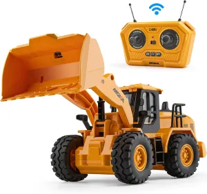 7 Channel RC Bulldozer Toys for Kids, Remote Control Construction Vehicle for Boys 3-5 Years Old, 2.4G Loader Engineering Truck, Birthday Gifts Ideas for Children