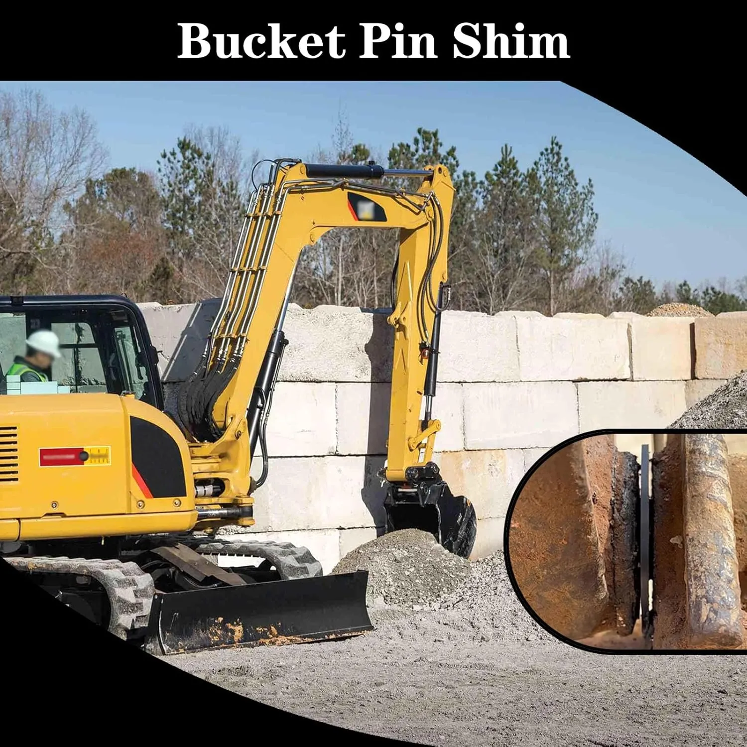 8 x 60mm Bucket Pin Shim Kit for Excavator and Skid Steer 2mm Thickness Fit for JCB Kubota Bobcat CAT John Deere New Holland Hitachi Komatsu