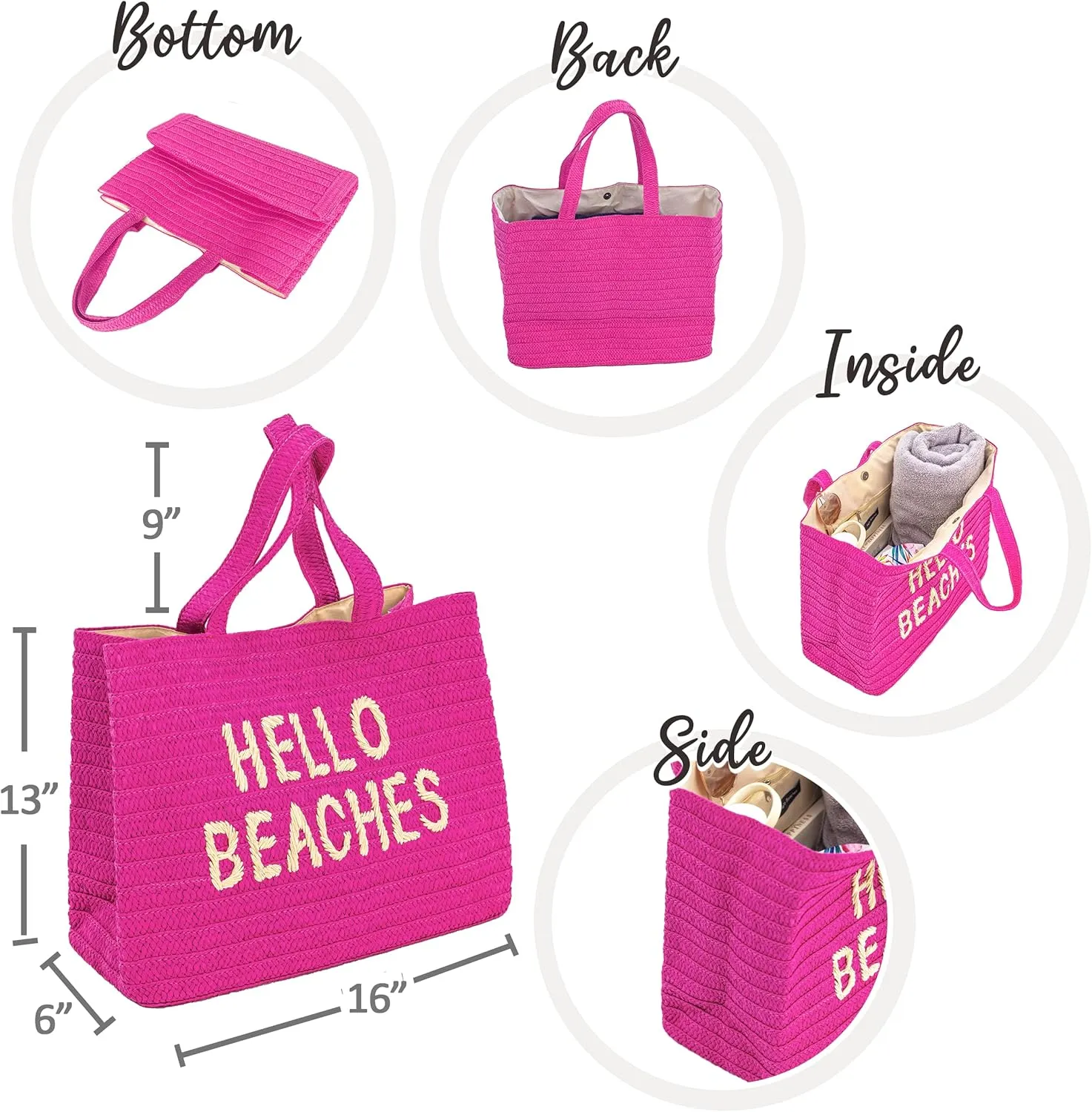 A Packable Beach Bag | The Straw Beach Tote Bag of 2025 | Beach Bags for Women Vacation | Large Beach Bag