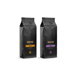 Abbotsford Road - Specialty Coffee Variety Pack, Espresso Gourmet Roasted Coffee Beans, Ideal for Cold Brew, Drip, Aeropress, Pour Over or Percolator, Includes Two 12oz Bags (Crema | Dolce, Ground)