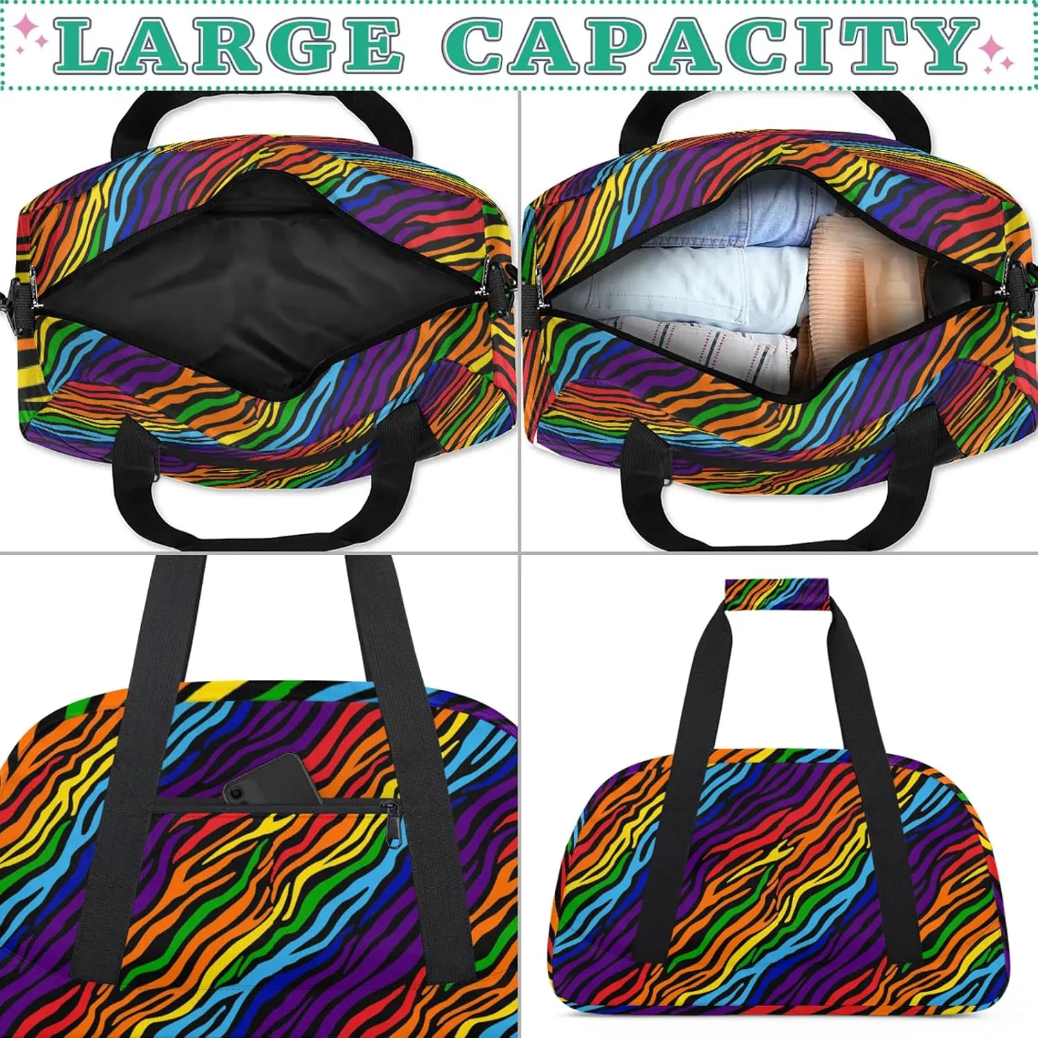 Abstract Stripe 18 inch Small Gym Bag for Women and Men, Lightweight Carry On Weekender Bag Mini Duffel Bag for Travel Sports Workout