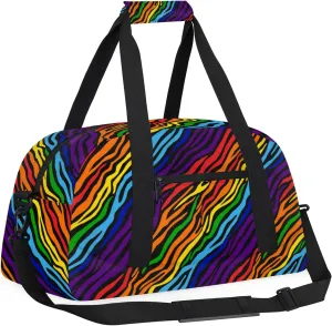 Abstract Stripe 18 inch Small Gym Bag for Women and Men, Lightweight Carry On Weekender Bag Mini Duffel Bag for Travel Sports Workout