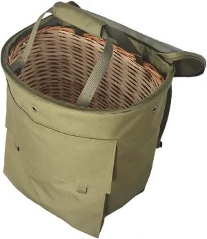 Acropolis Wicker Forage Basket - Backpack for Mushroom Picking - Mushrooms Rucksack - Foraging Backpack with Straps for Forager - Belt Forage Basket Pouch for Camping