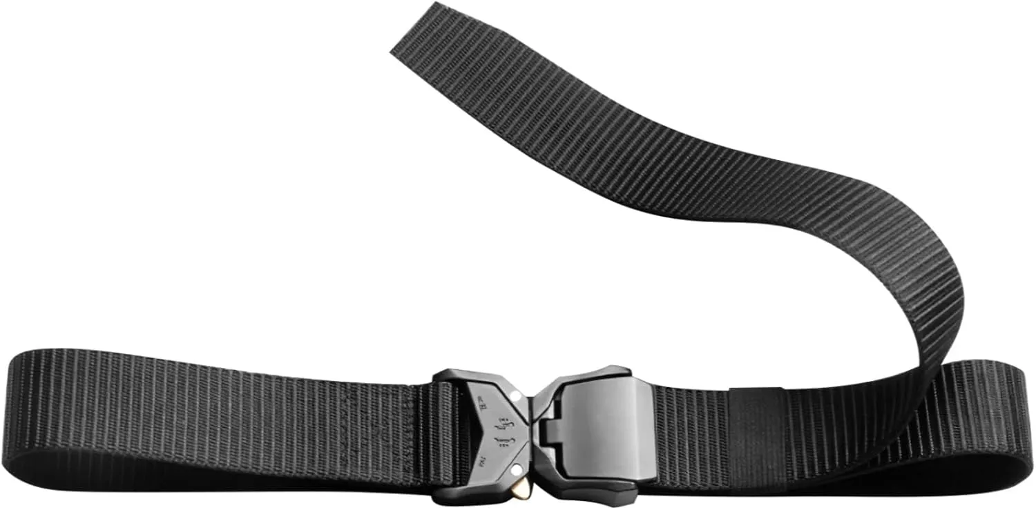 Adjustable Utility Tactical Belt with Metal Quick-Release Buckle, Universal Fit for Men and Women, Heavy Duty Nylon Webbing, Black