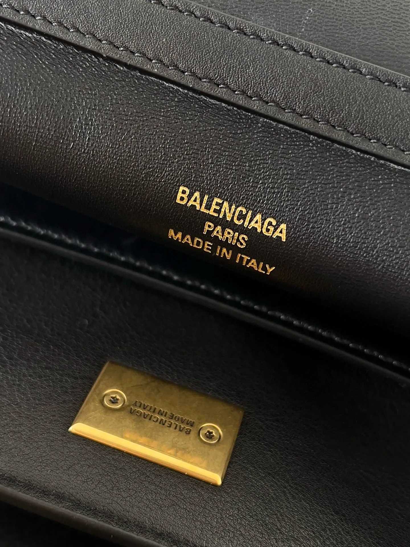 Affordable Bag Veneta Exceptional value Gold Balencia Bottega Calfskin Tote Black Hardware