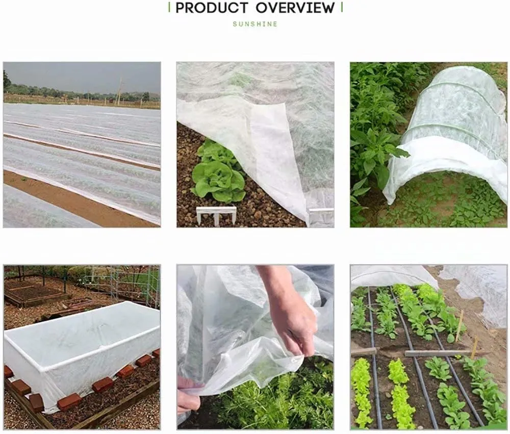 Agfabric Plant Covers Freeze Protection 5'x50' 0.55oz Frost Blankets for Plants Drawstring Bags Shrub Blanket,White