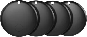 Air Tags-4 Pack Tracker Tag Work with Apple Find My (iOS 14.6 Above Only) Smart Tag Item Finders for Key, Luggage, Backpack，etc. (Black, 4 Pack)