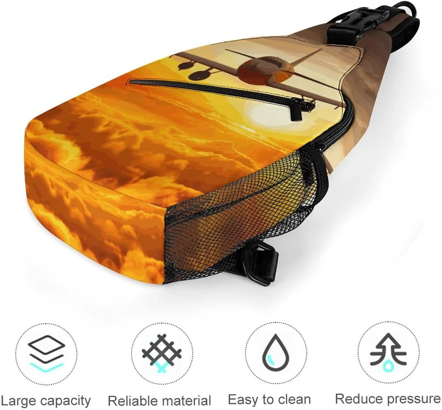 Aircraft Plane at Sunset Sling Bag Crossbody Bags Cross Body Bag Fanny Packs Chest Bags Sling Purses for Travel