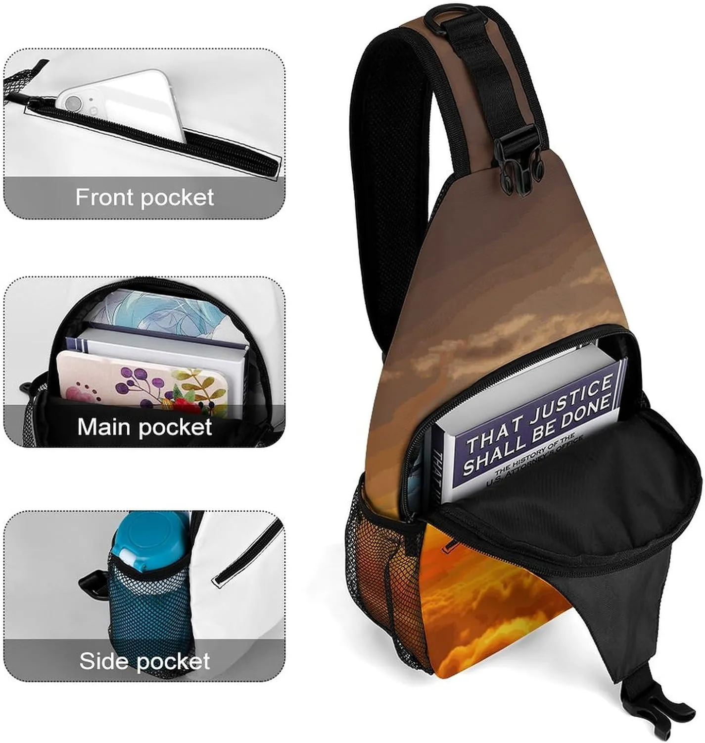 Aircraft Plane at Sunset Sling Bag Crossbody Bags Cross Body Bag Fanny Packs Chest Bags Sling Purses for Travel