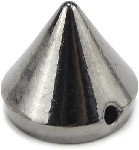 AIYUE 100pcs 12mm Silver Gold Gun Black Acrylic Bullet Spike Cone Studs, Beads, Sew On, Glue On, Stick On, DIY Garments, Bags & Shoes Embellishment (Gun black100)