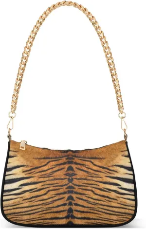 ALZA Shoulder Handbags for Women Travel Hobo Tote Handbag Women Gold Chain Shoulder Bags Purse with Zipper Closure
