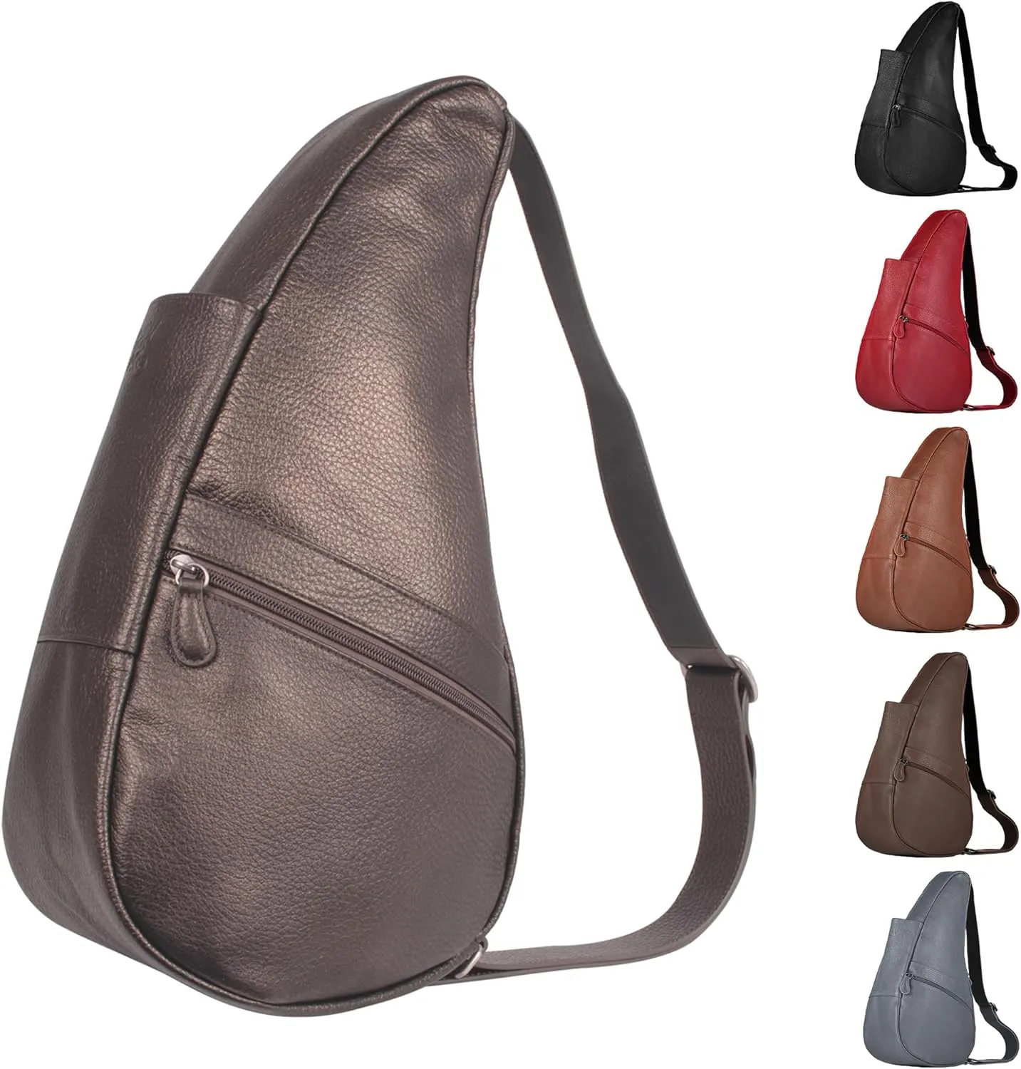 AmeriBag 17" Leather Crossbody Sling Healthy Back Bag