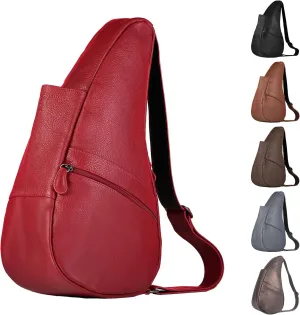 AmeriBag 17" Leather Crossbody Sling Healthy Back Bag