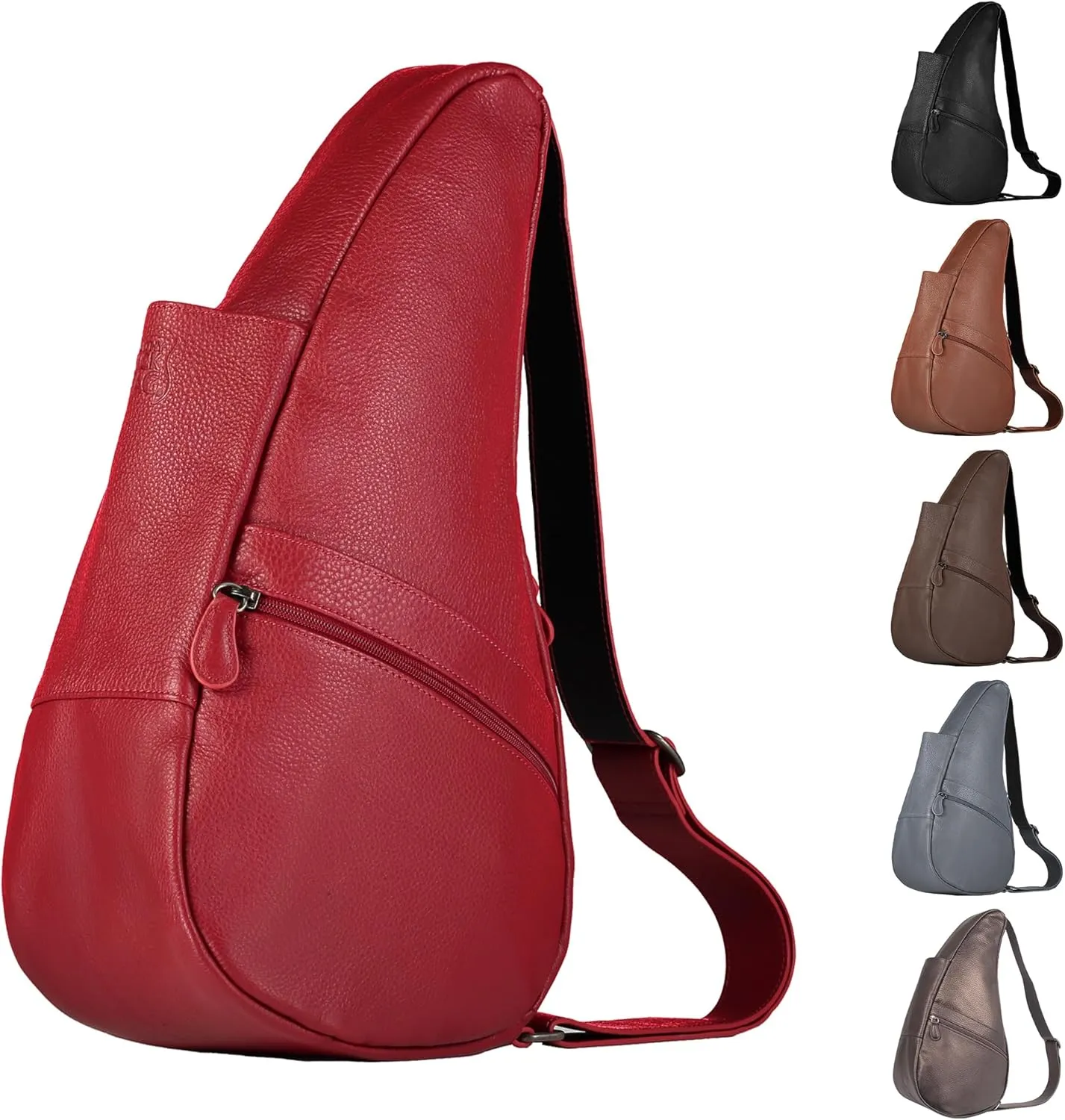 AmeriBag 17" Leather Crossbody Sling Healthy Back Bag